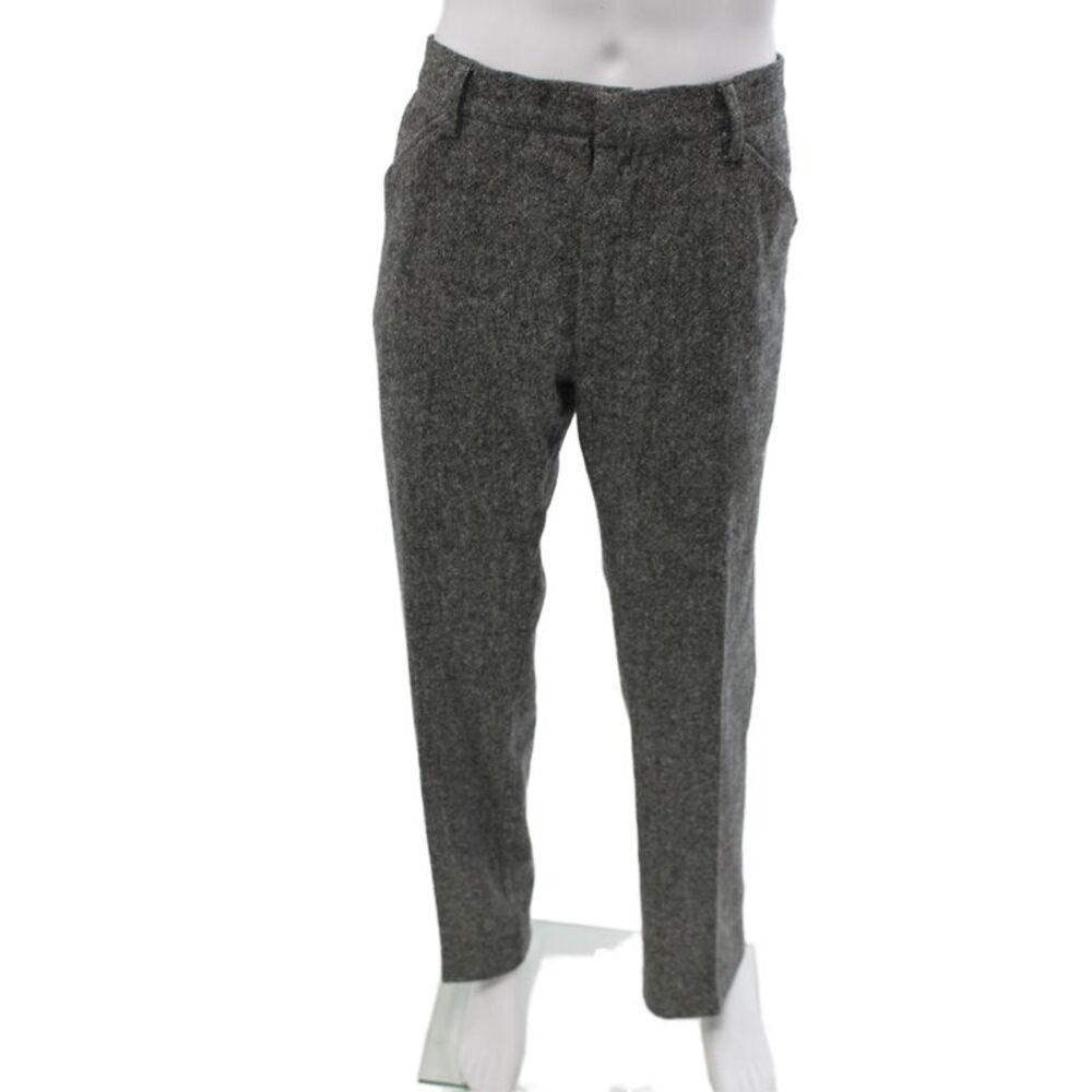 Dolce & Gabbana Men Dress Pants Gray Wool Button Solid Size 50